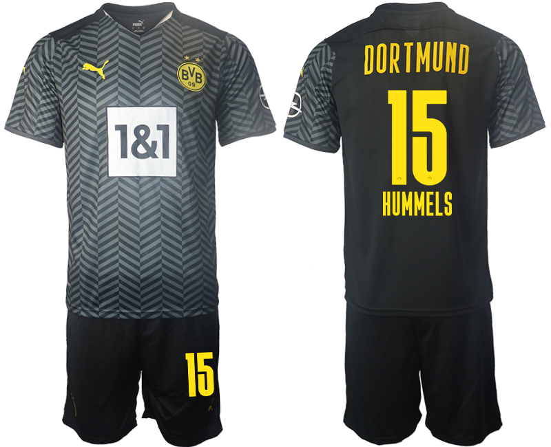 Men 2021-2022 Club Borussia Dortmund away black #15 Soccer Jersey